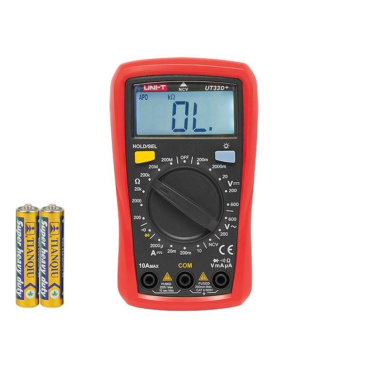  Multímetro Digital CAT II 600V (UT33D+) - UNI-T 1