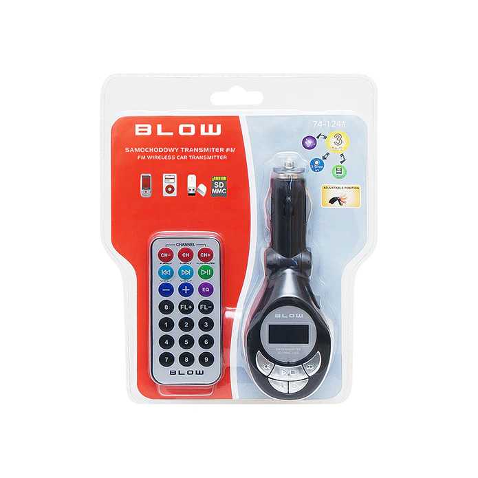 Transmisor FM con Mando a Distancia, SD, USB y Jack 3,5 mm - Blow 3