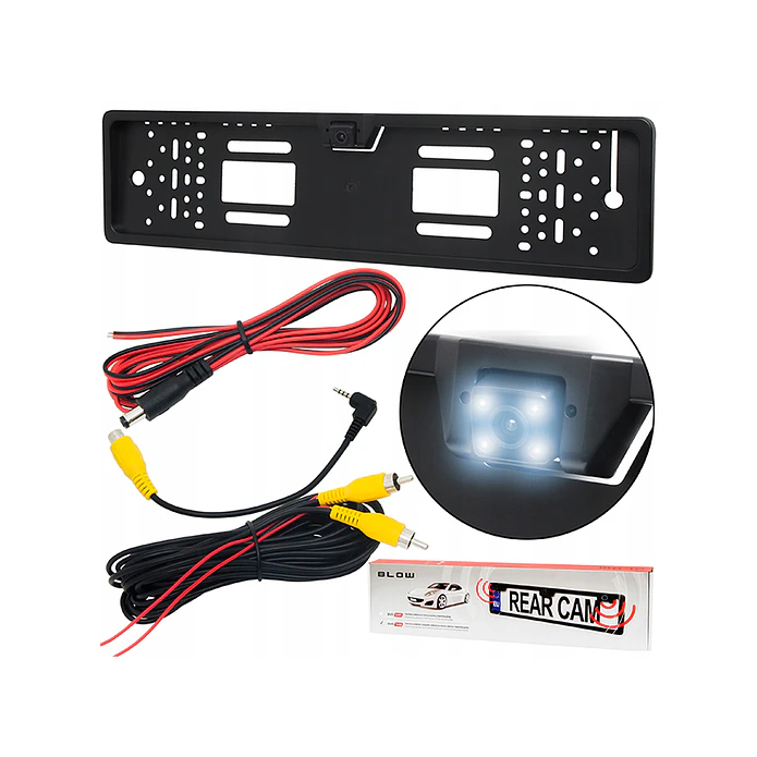 Plate Support with Rear LED Camera (Black) - BVS-547 1
