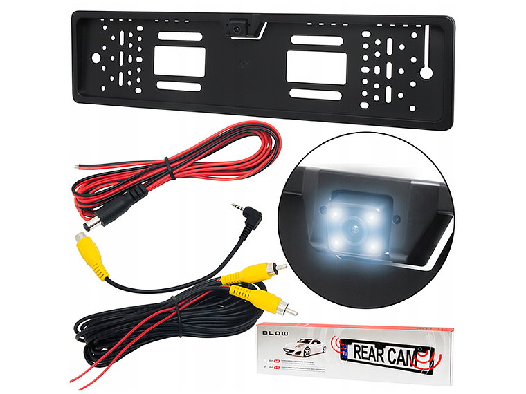 Suporte de Matrícula c/ Câmara LED Traseira (Preto) - BVS-547 1