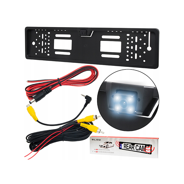 Suporte de Matrícula c/ Câmara LED Traseira (Preto) - BVS-547 1