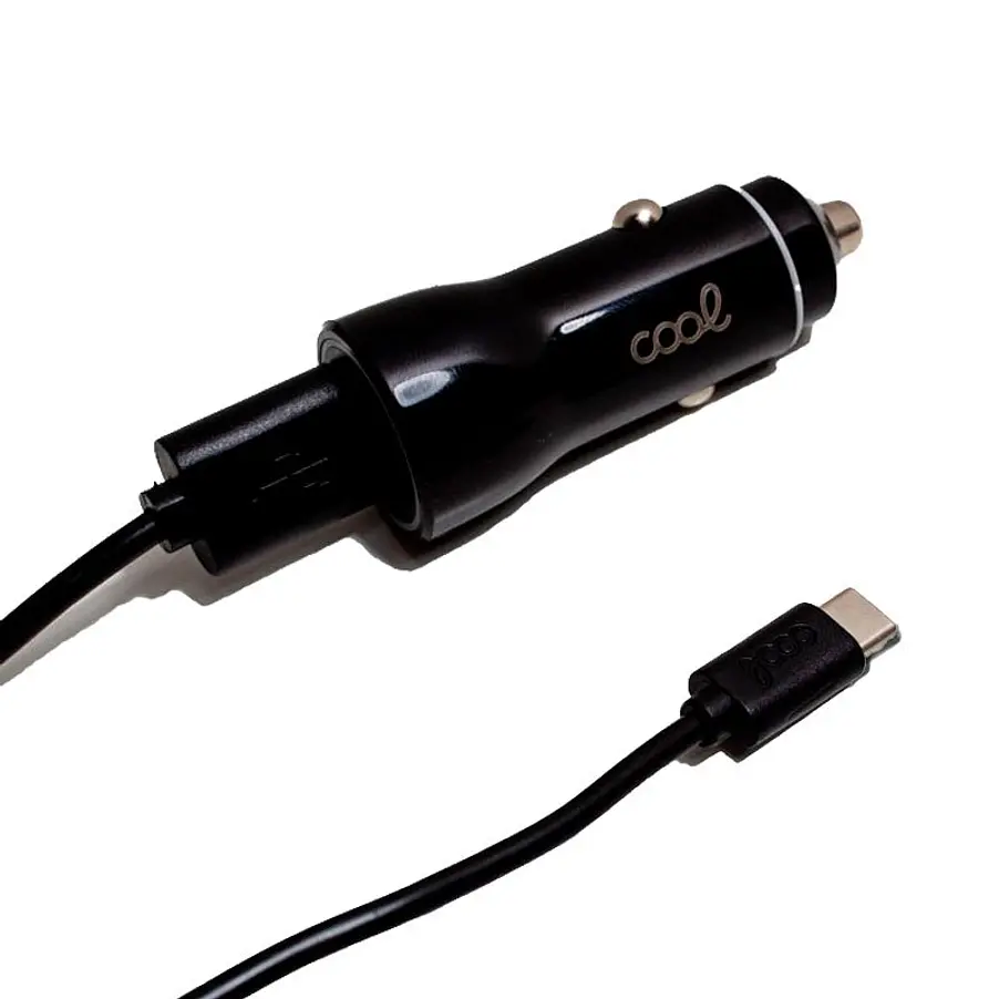 Carregador Isqueiro 2x USB 2.4A c/ Cabo USB-C (Preto) 4
