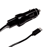 Carregador Isqueiro 2x USB 2.4A c/ Cabo USB-C (Preto)