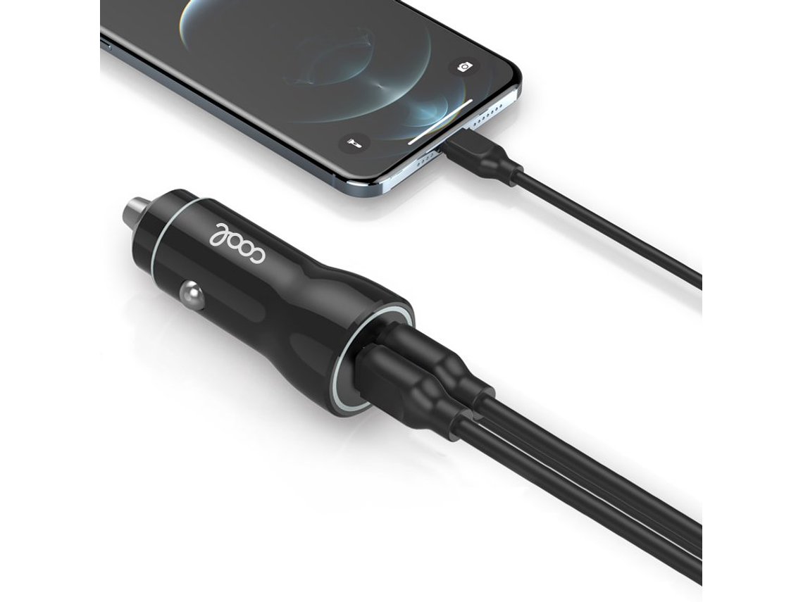 Cargador de Coche para iPhone/iPad 2x USB (Negro) 2