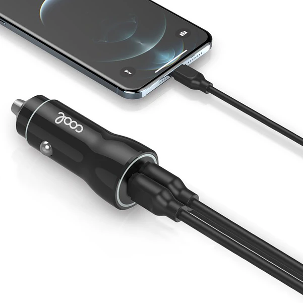 Cargador de Coche para iPhone/iPad 2x USB (Negro) 2