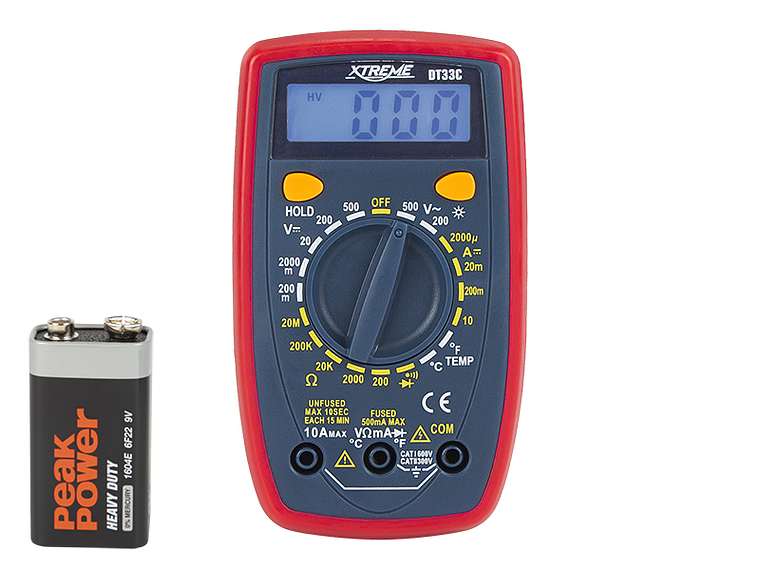 Multímetro Digital 500V c/ Sonda de Temperatura DT33C UNI-T 1