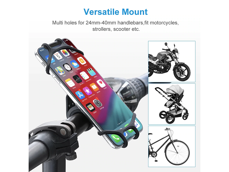 Flexible Cell Phone Holder for Motorcycle/Bicycle/Scooter 3