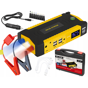 Automotive Battery Jump Starter (16 Amp.) w/ 4 USB, Emergency LEDs, Cigarette Lighter Plug - (JS-19) - BLOW