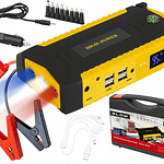 Arrancador de Baterias Auto (16 Amp.) c/ 4 USB, LEDs Emergência, Ficha Isqueiro - (JS-19) - BLOW