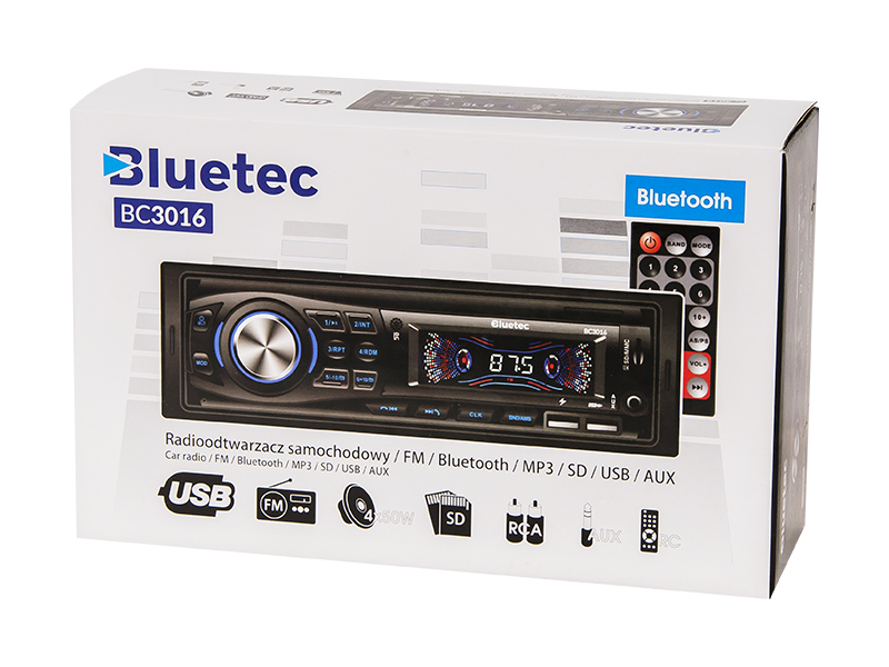 Autorrádio MP3 / USB / SD / MMC / Bluetooth - BC-3016 - Blow