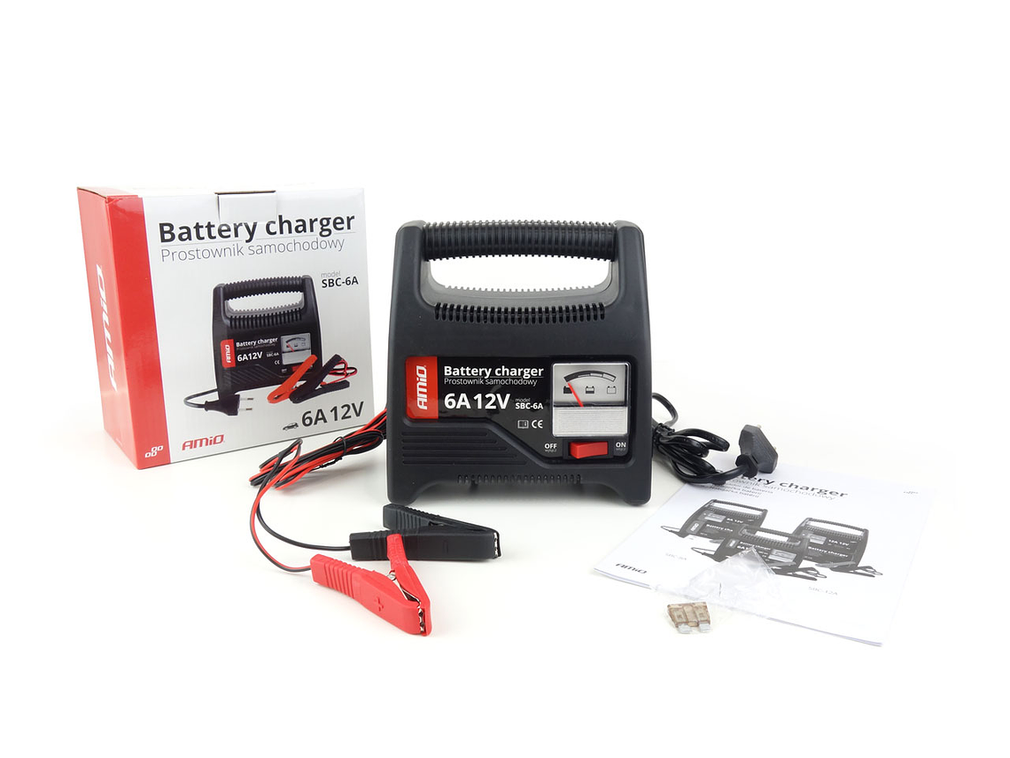Battery Charger with Indicator 6A 12V - AMiO SBC-6A 2