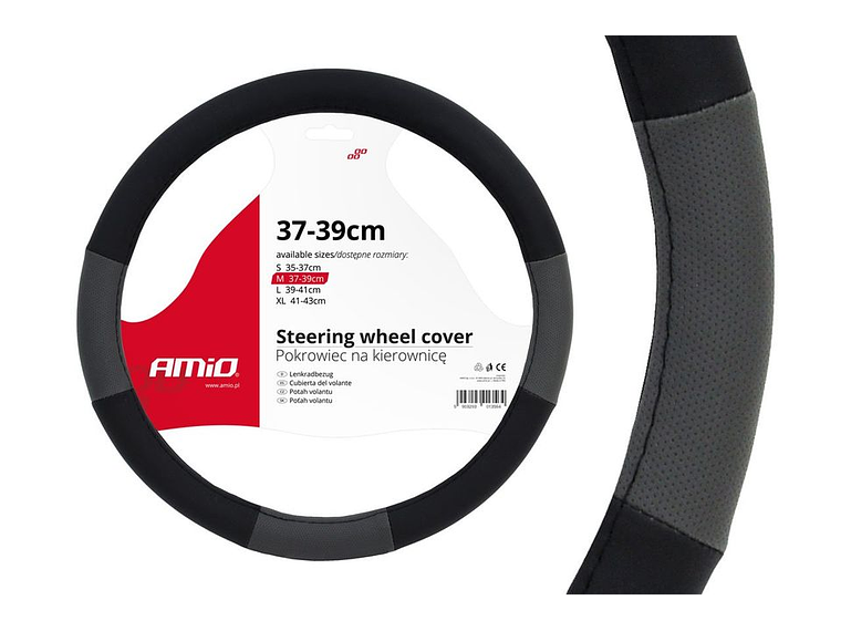 Capa para Volante Preto e Cinza (37-39cm) SWC-05-M - AMiO 1
