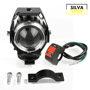 Faróis Auxiliares LED c/ Interruptor para Motas