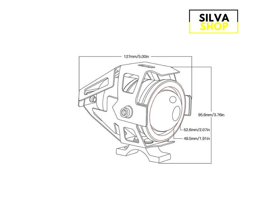 Faróis Auxiliares LED c/ Interruptor para Motas 5