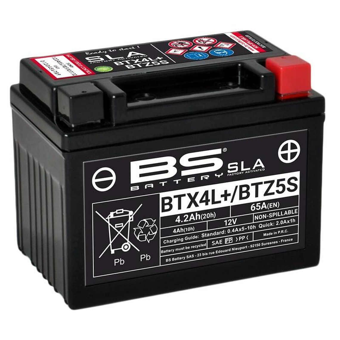 12V 4.2Ah BTX4L + Battery - BS Battery 1