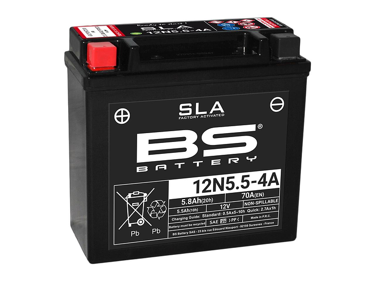 Bateria 12V 5,8Ah 12N5.5-4A - BS Battery 1