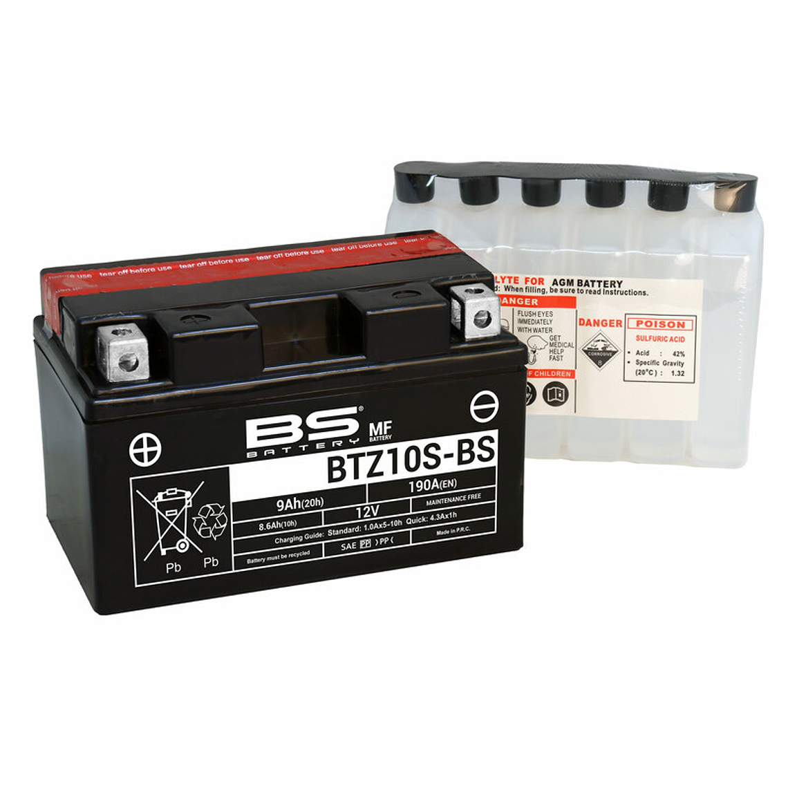 Bateria 12V 8,6Ah BTZ10S-BS - Yamaha MT 07 MT 09 MT 10 - BS Battery 1