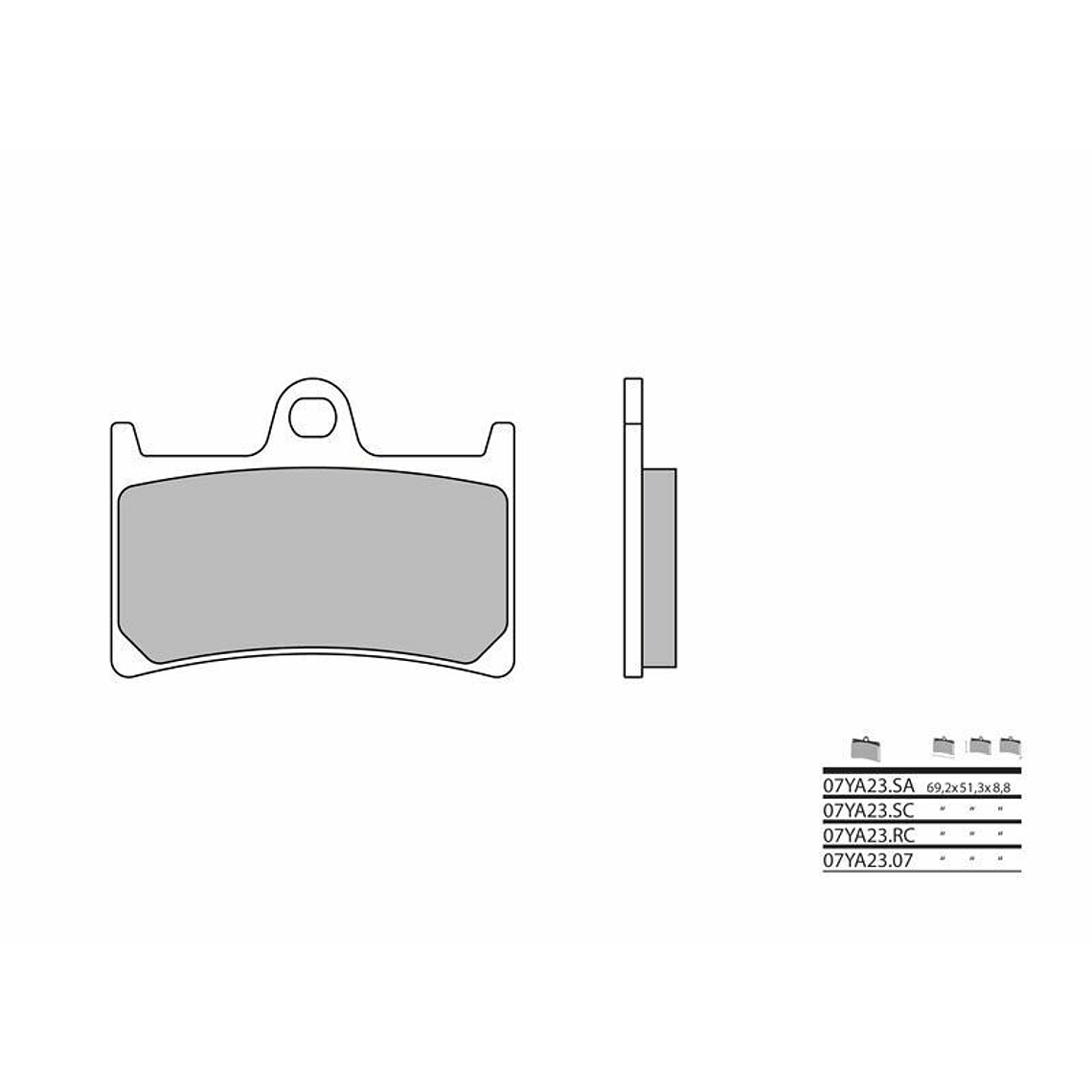 Pastilhas de Travão Sinterizadas Brembo Yamaha 07YA23SA 2