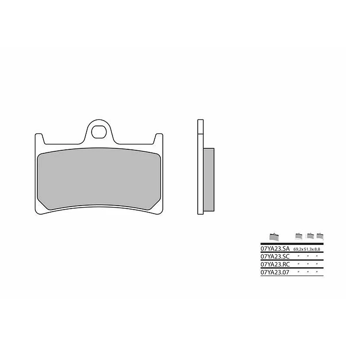 Brembo Yamaha Sintered Brake Pads 07YA23SA 2
