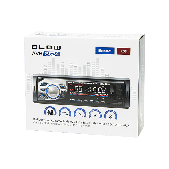 RDS MP3 4x45W car radio with FM/MMC/SD/USB/AUX/BLUETOOTH + Remote Control - AVH-8624 4