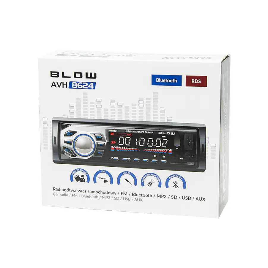 Radio de coche RDS MP3 4x45W con FM/MMC/SD/USB/AUX/BLUETOOTH + Mando a distancia - AVH-8624 4