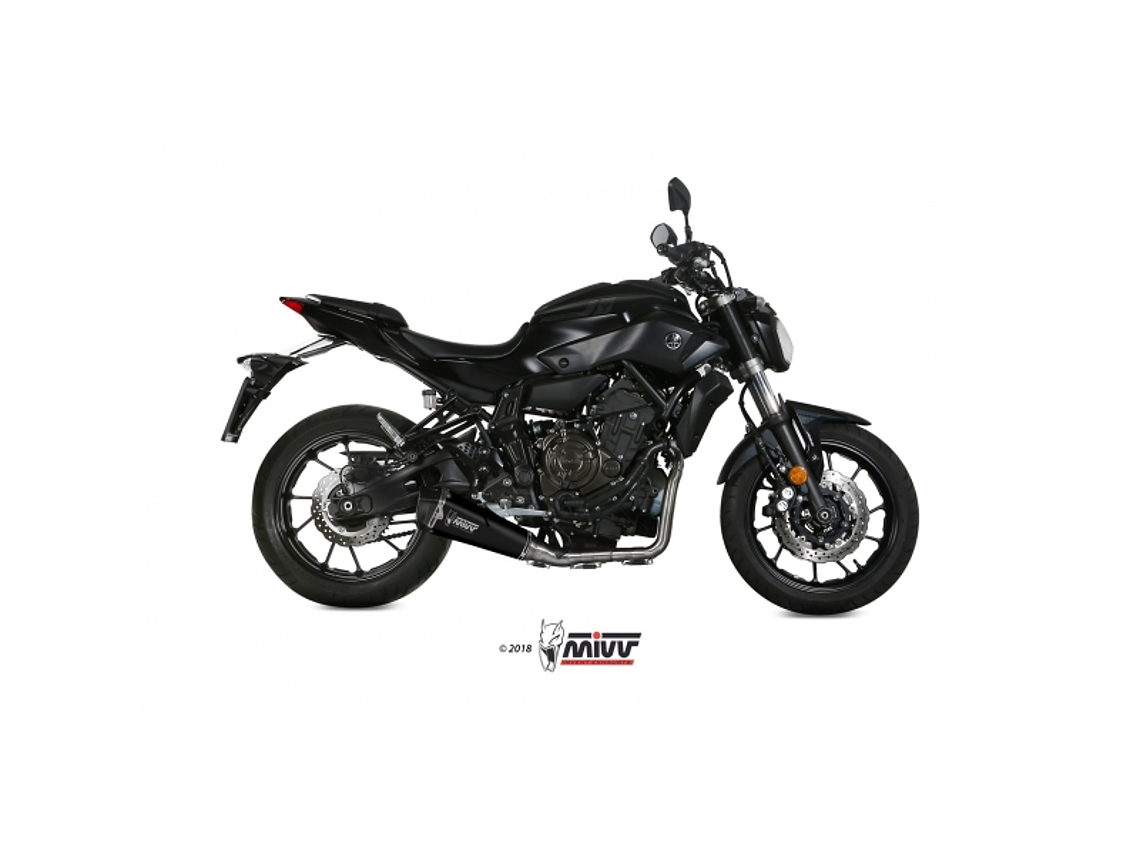 MIVV Deltarace Stainless Steel Exhaust Black Yamaha MT-07 2014-2020 1