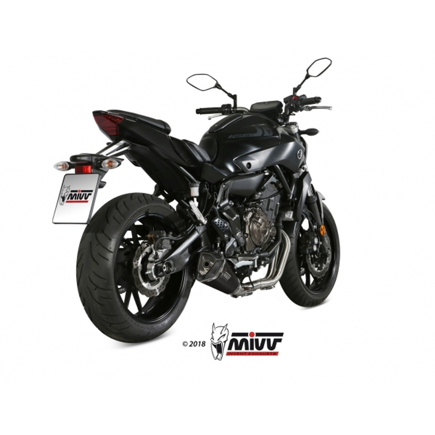 MIVV Deltarace Stainless Steel Exhaust Black Yamaha MT-07 2014-2020 2