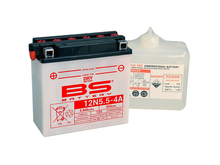 Bateria 12V 5,8Ah 12N5.5-4A - BS Battery 1