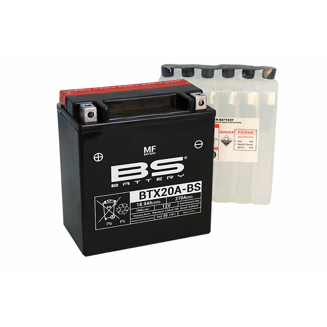 12V 18.9Ah BTX20A-BS Battery - BS Battery 1