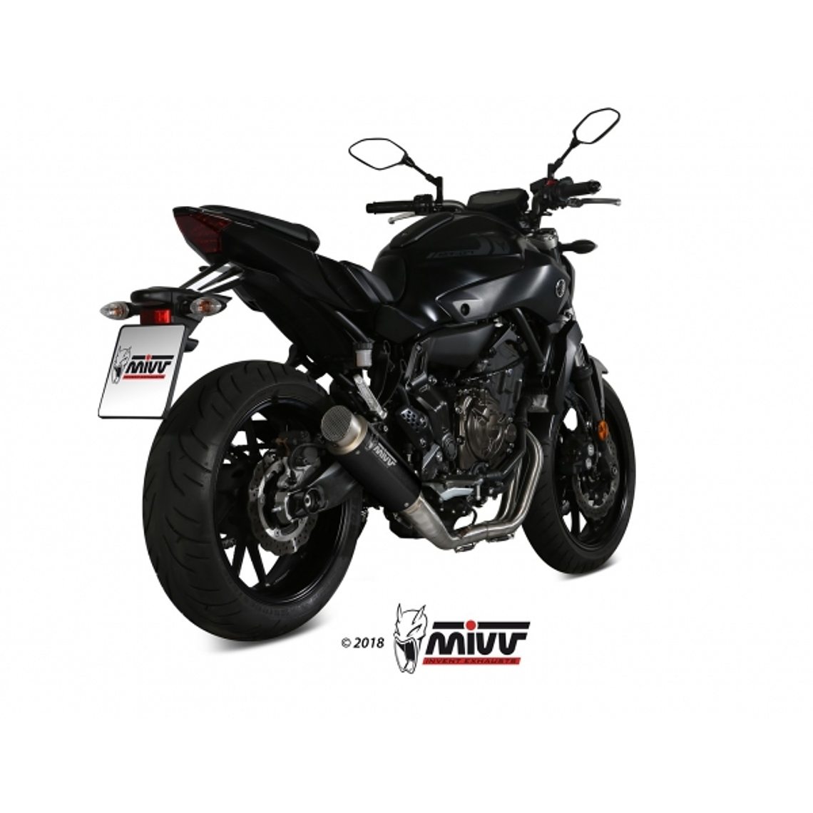 Linha Escape Completo MIVV GP Pro INOX Preto Yamaha MT-07 2014-2020 2