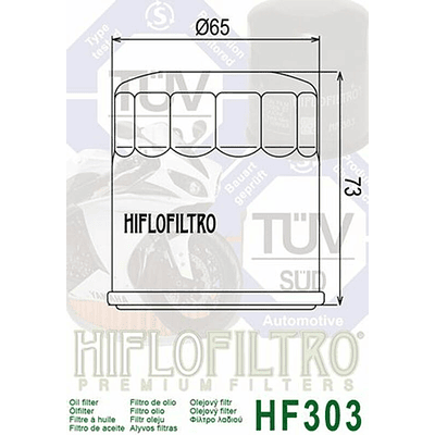Filtro Óleo Hiflofiltro HF303