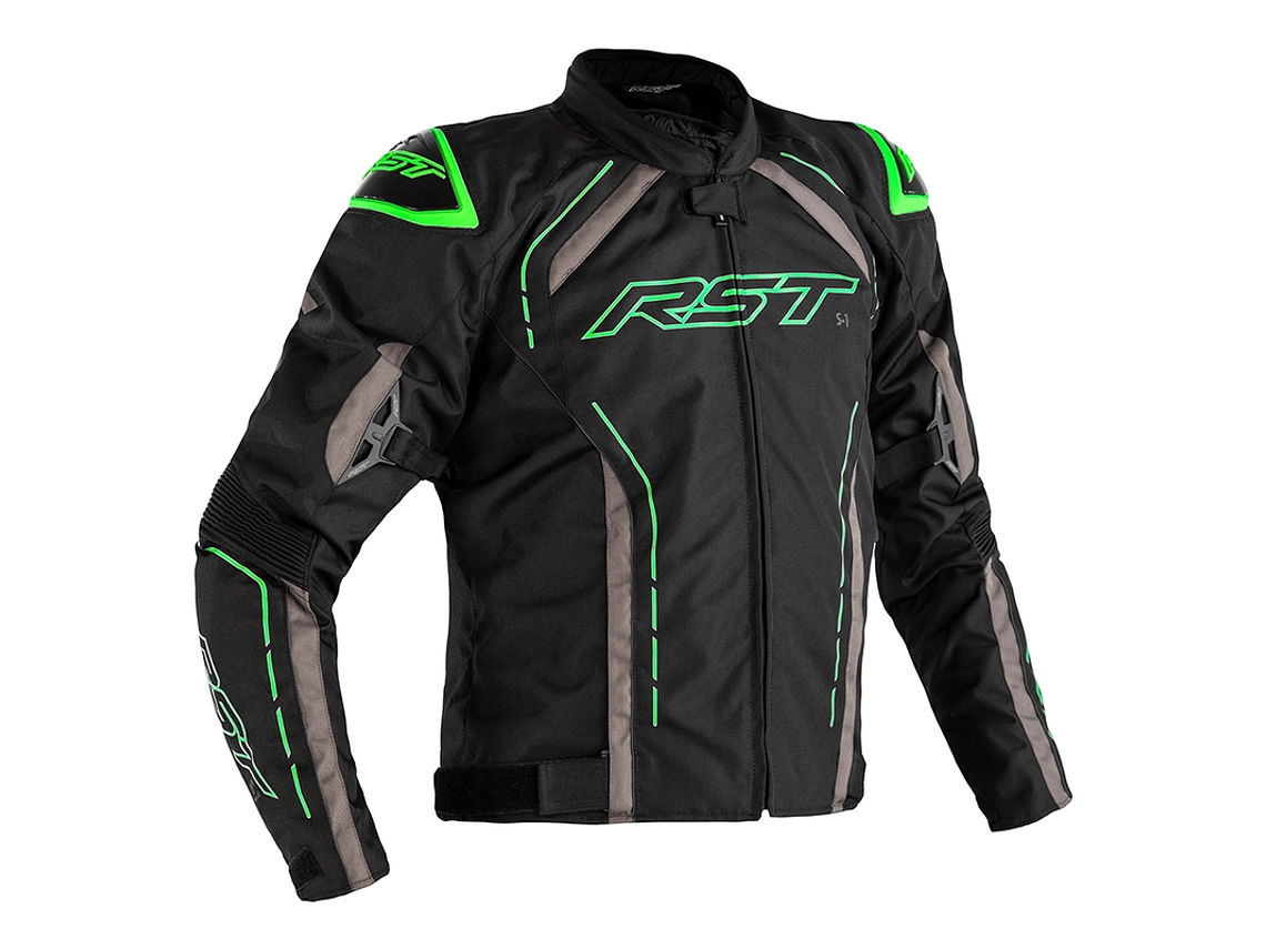 RST S-1 Motorcycle Jacket Black and Green 1