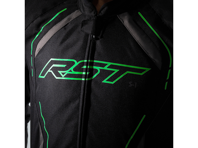 RST S-1 Motorcycle Jacket Black and Green 2