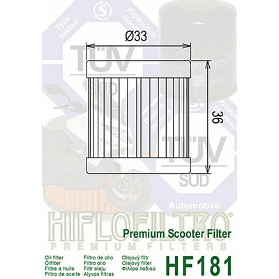 Filtro Óleo Hiflofiltro HF182