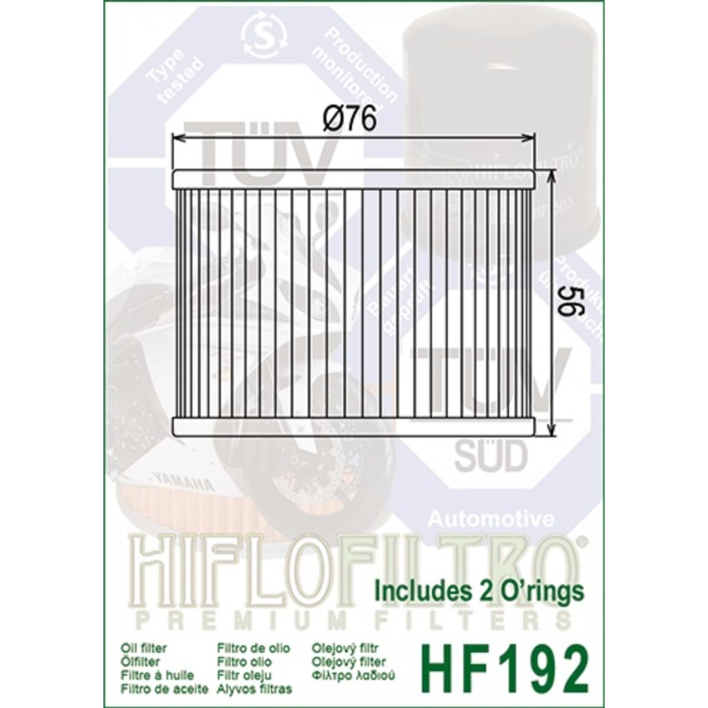 Filtro Óleo Hiflofiltro HF192