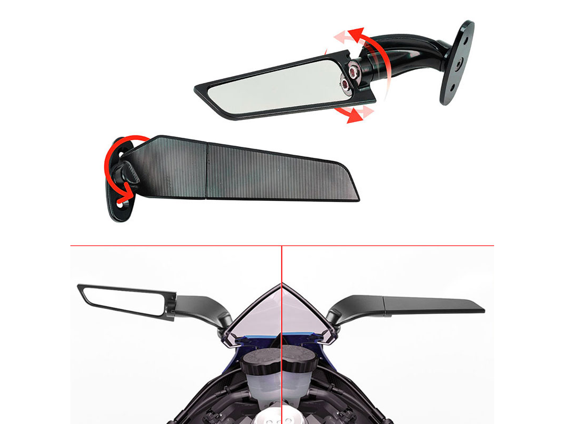 Aerodynamic Mirrors for Motorcycles 2