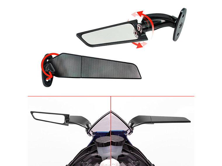 Aerodynamic Mirrors for Motorcycles 2