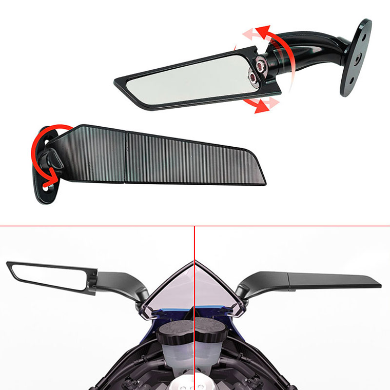 Espelhos Aerodinâmicos para Mota 2