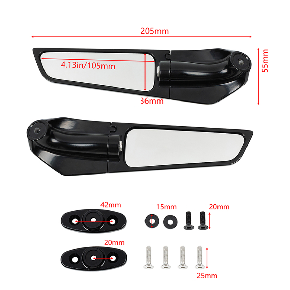 Espelhos Aerodinâmicos para Mota 5