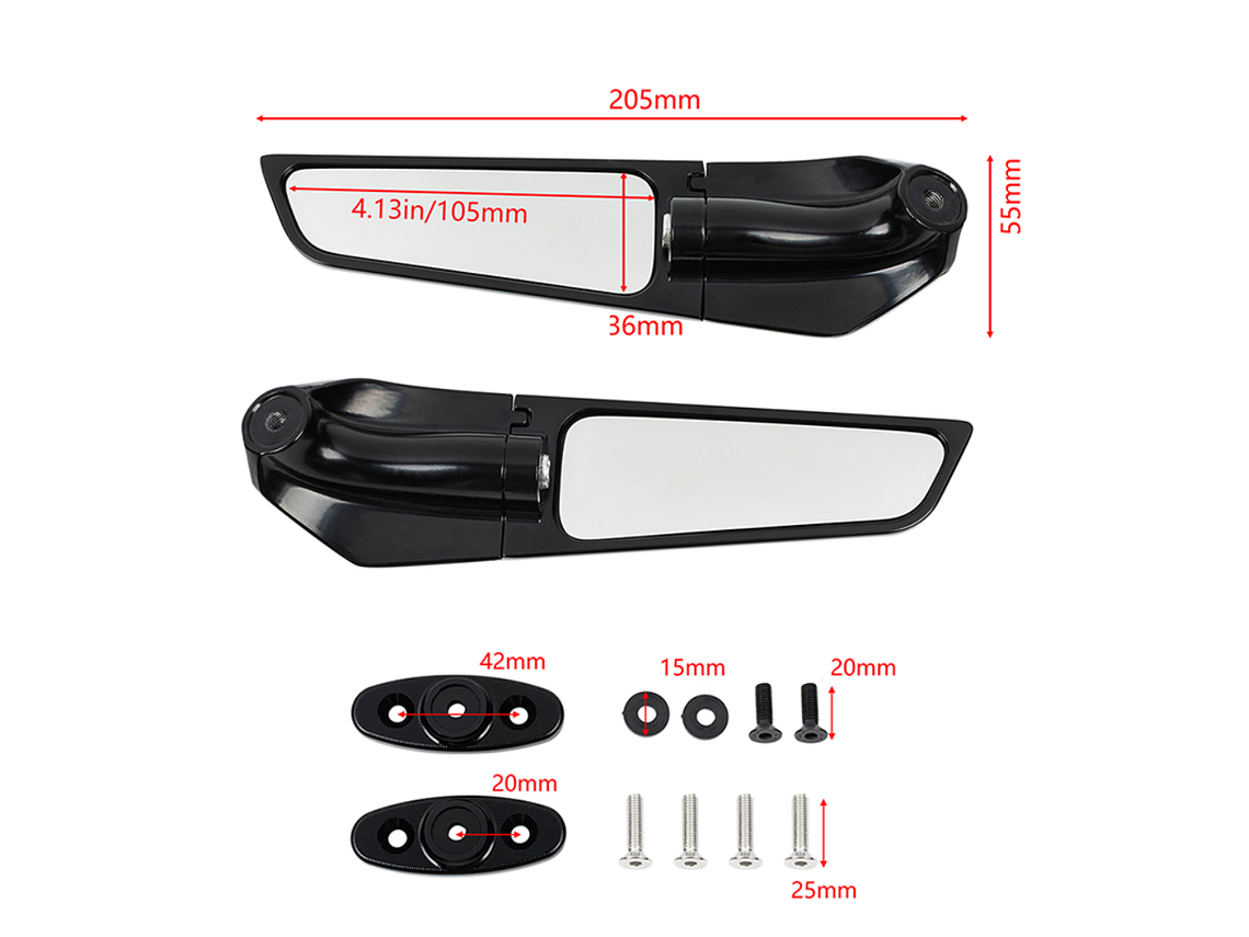 Aerodynamic Mirrors for Motorcycles 5