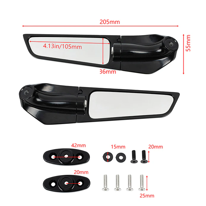 Aerodynamic Mirrors for Motorcycles 5