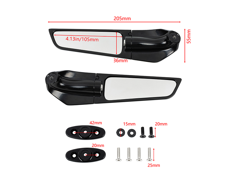 Aerodynamic Mirrors for Motorcycles 5