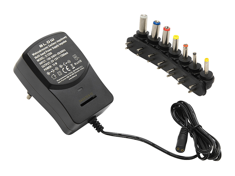 Universal Power Supply AC/DC 3/4.5/6/7.5/9/12V 1200mA - BLOW 1
