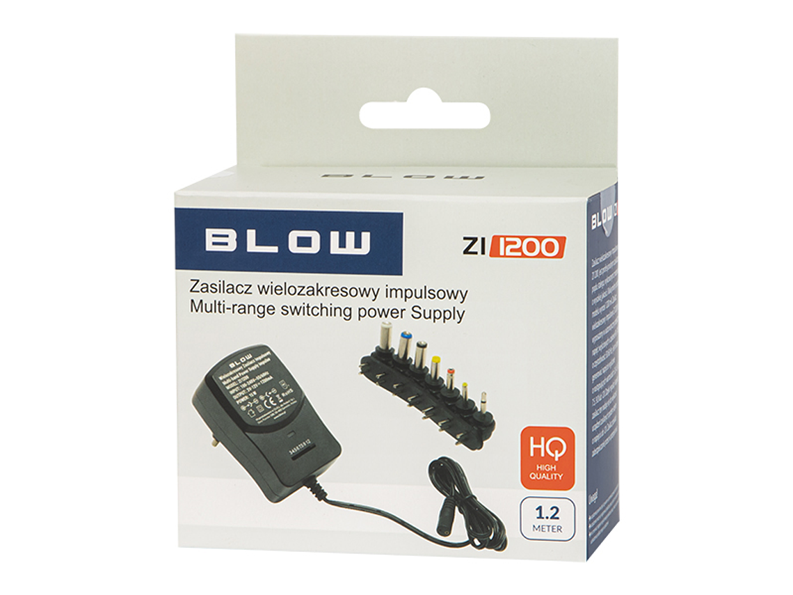 Universal Power Supply AC/DC 3/4.5/6/7.5/9/12V 1200mA - BLOW 2