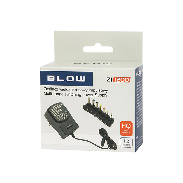 Alimentador Universal AC/DC 3/4,5/6/7,5/9/12V 1200mA - BLOW 2