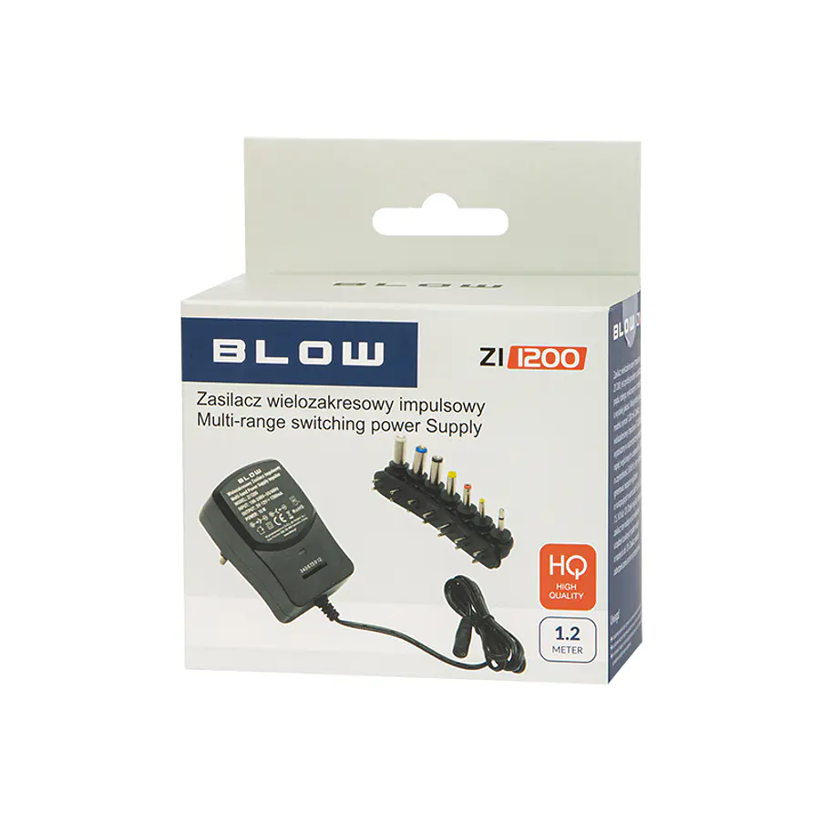 Alimentador Universal AC/DC 3/4,5/6/7,5/9/12V 1200mA - BLOW 2