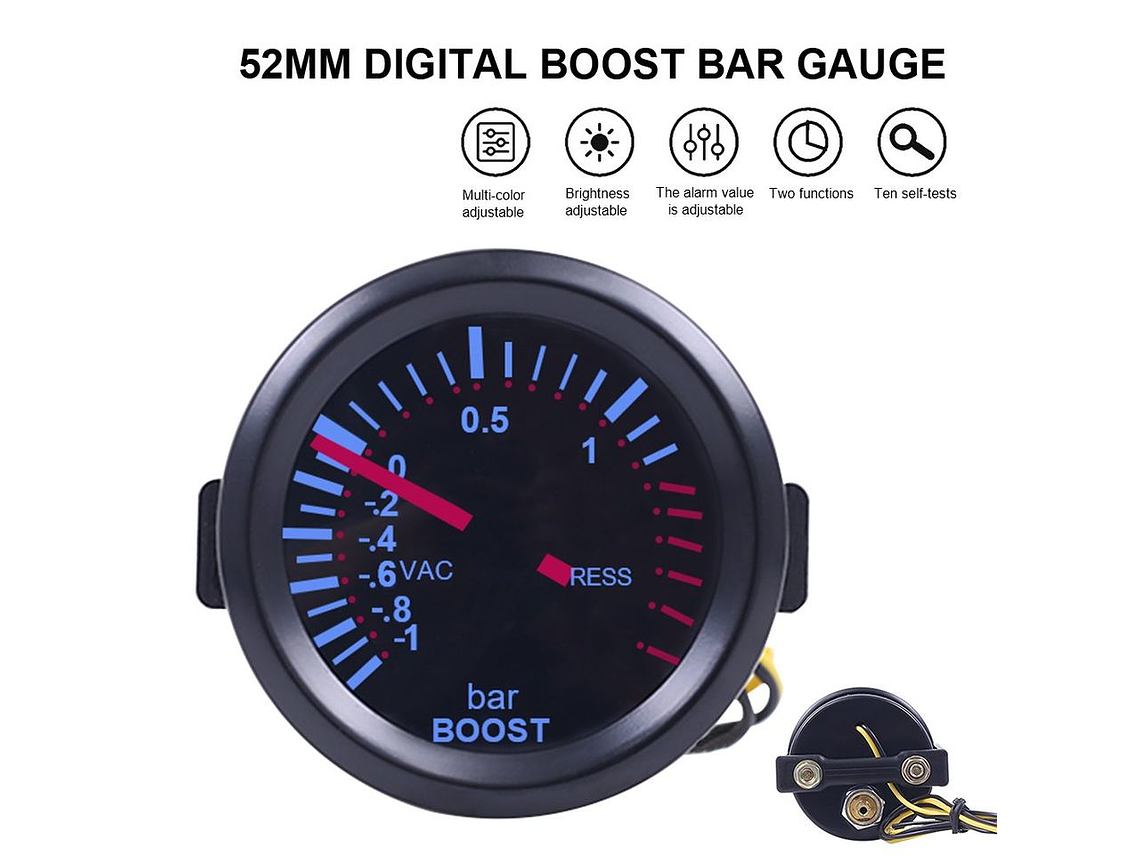 Manómetro Pressão Turbo 2 Bar (Preto) 3