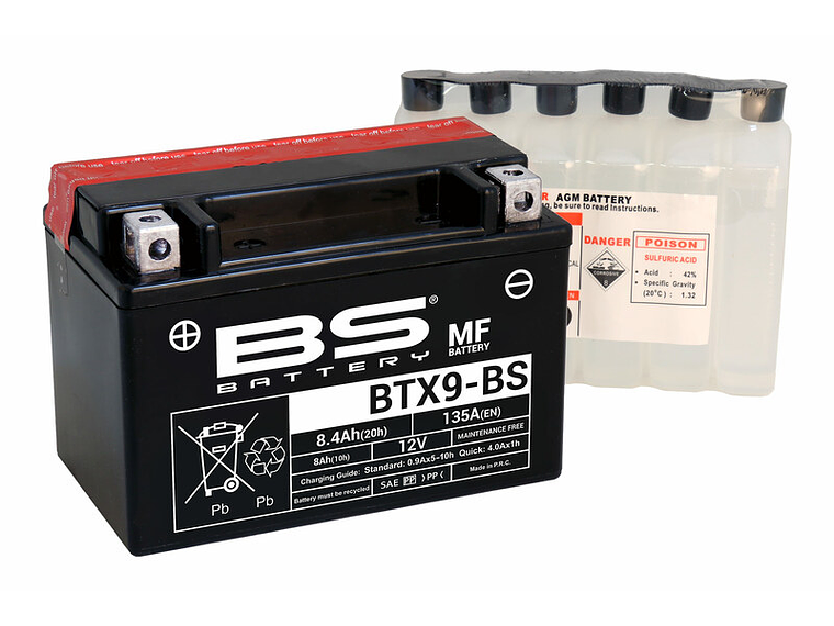 Bateria 12V 8Ah BTX9-BS - BS Battery 1