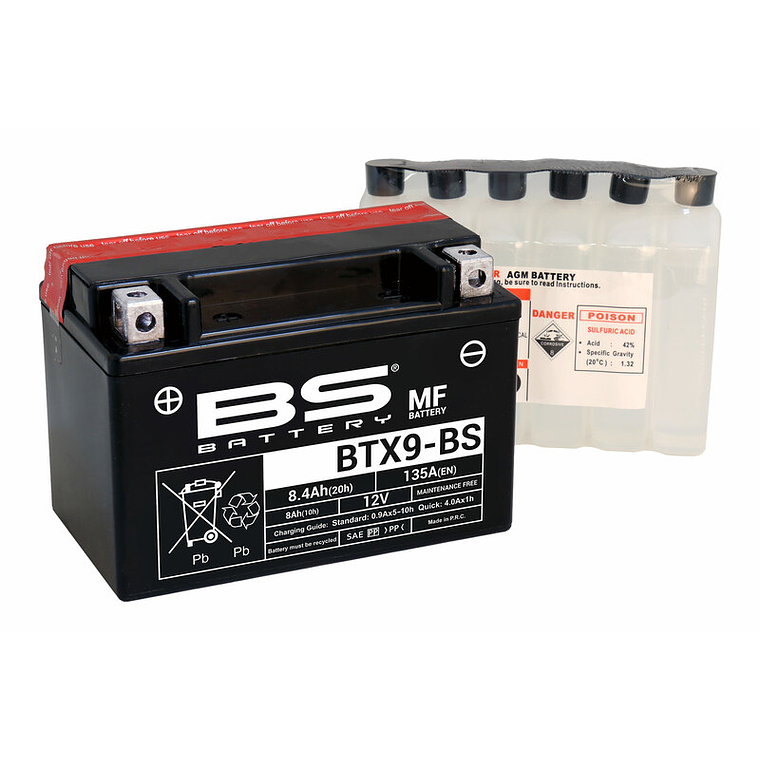 Bateria 12V 8Ah BTX9-BS - BS Battery 1