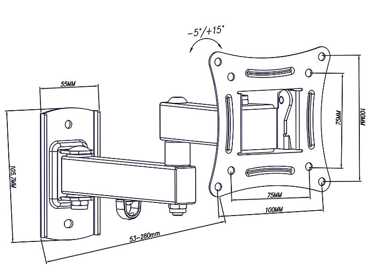 Suporte de TV LCD com Braço 10-27